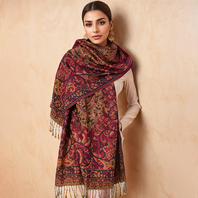 Reversible Paisley Pashmina Scarf – Elegant & All-Season - Lunavitae