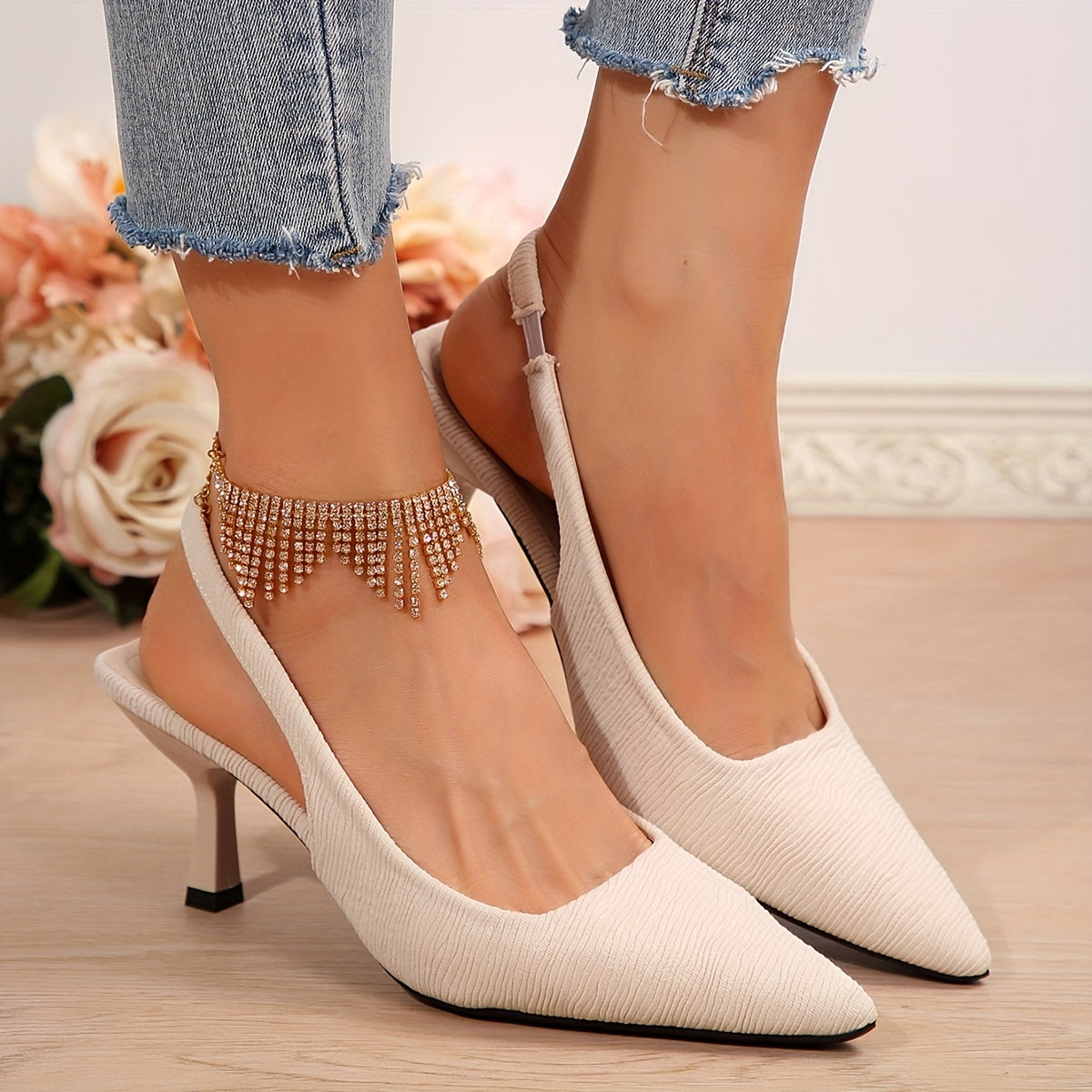 Pointed Toe Kitten Heels – Slip-On, Stylish Fit - Lunavitae