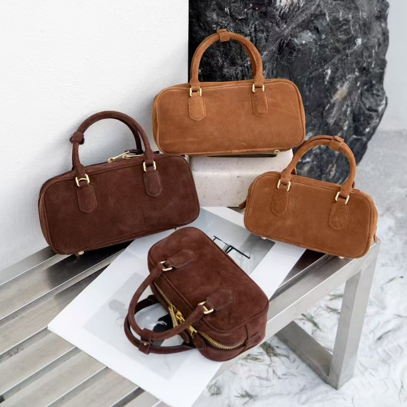 Soft Leather Top Handle Bag