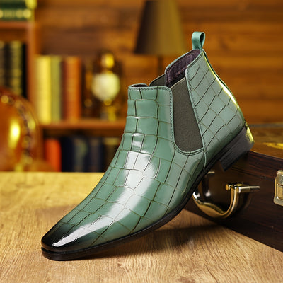 Men’s Square-Toe Chelsea Boots – Anti-Skid Office Style - Lunavitae