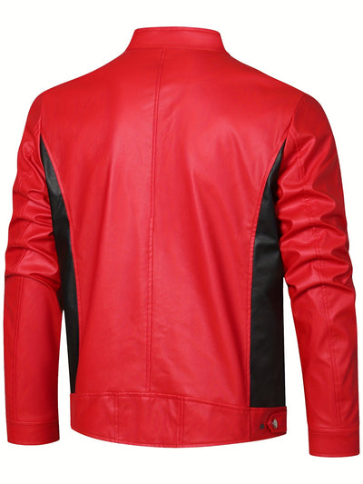 Men’s Stand Collar Windproof Motorcycle Jacket - Lunavitae