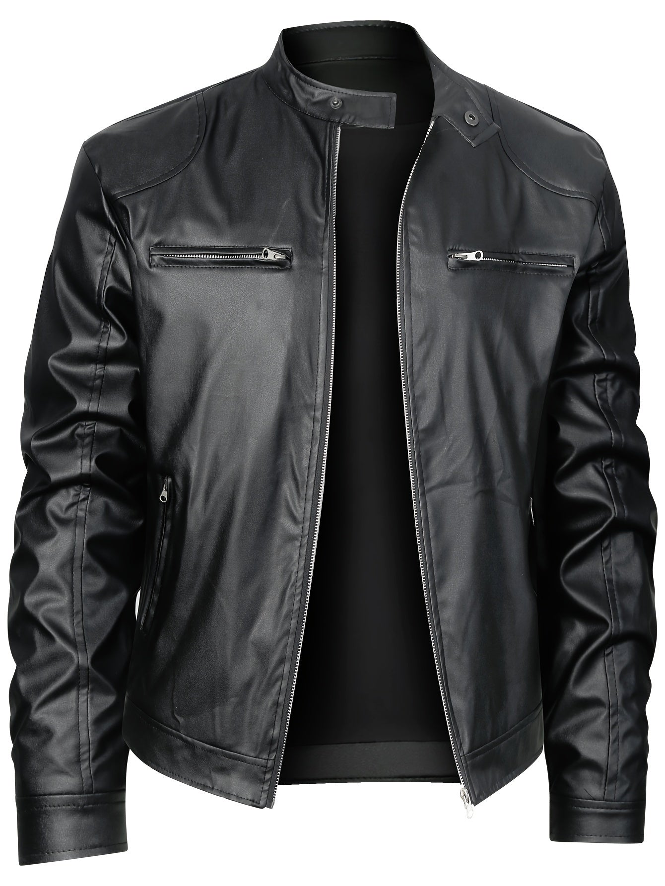 Men’s Stand Collar Windproof Motorcycle Jacket - Lunavitae
