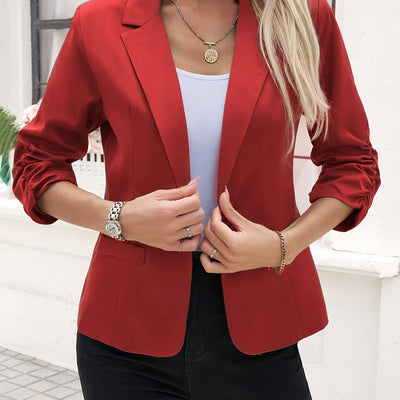 Casual Open Front Blazer – 3/4 Sleeve, X-Silhouette - Lunavitae