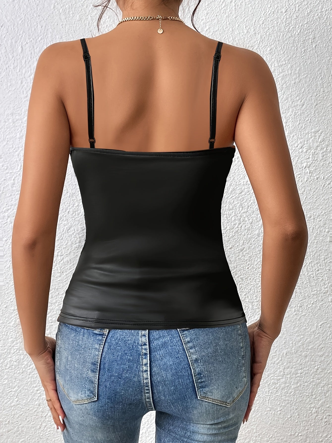 V-Neck Ruched Cami – Slim Fit, All-Season Top - Lunavitae