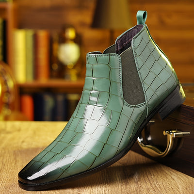 Men’s Square-Toe Chelsea Boots – Anti-Skid Office Style - Lunavitae