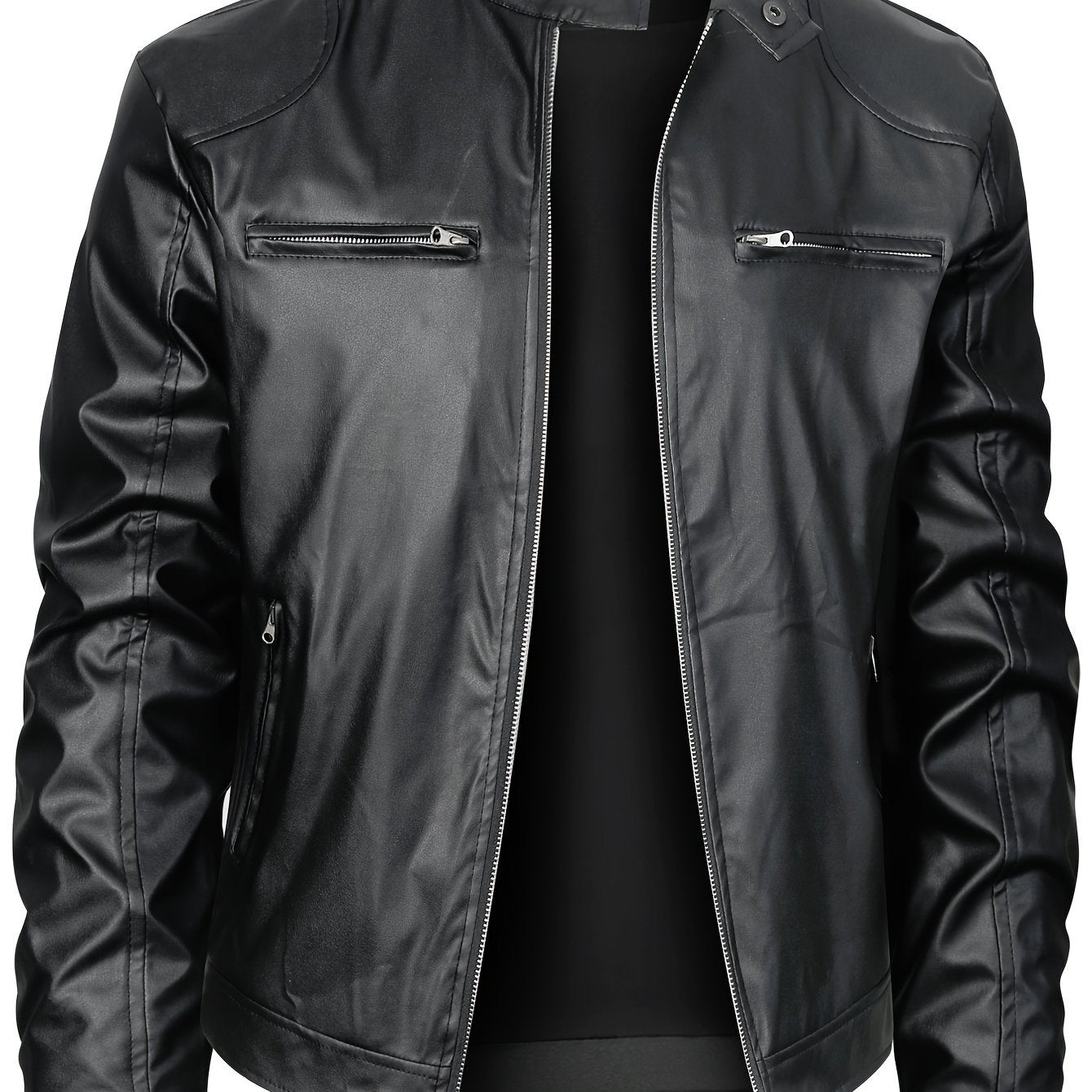 Men’s Stand Collar Windproof Motorcycle Jacket - Lunavitae