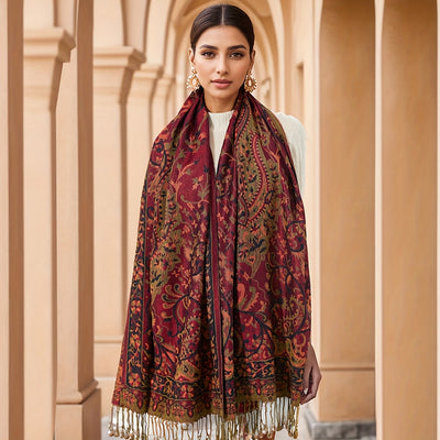 Reversible Paisley Pashmina Scarf – Elegant & All-Season - Lunavitae