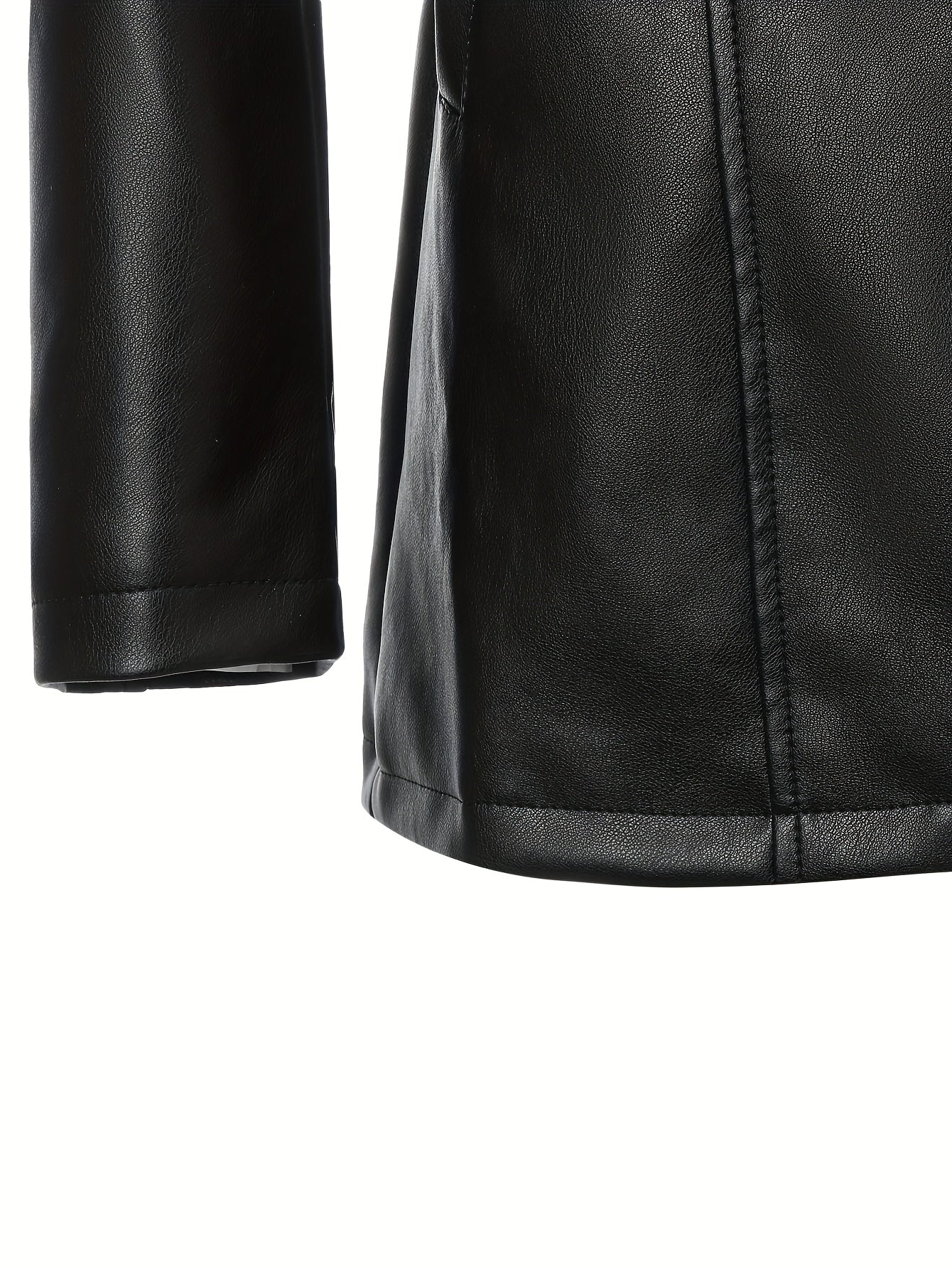 Slim-Fit Faux Leather Jacket – Mid-Length A-Line - Lunavitae