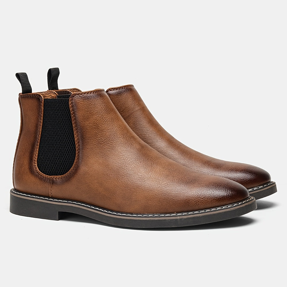 Retro Ankle Boots – Two-Tone, Elastic Band, TPR Sole - Lunavitae