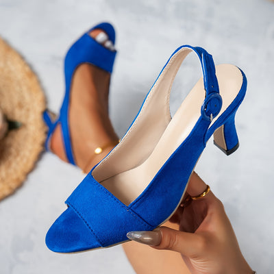 Pointed Toe Kitten Heels – Ankle Strap & Buckle - Lunavitae