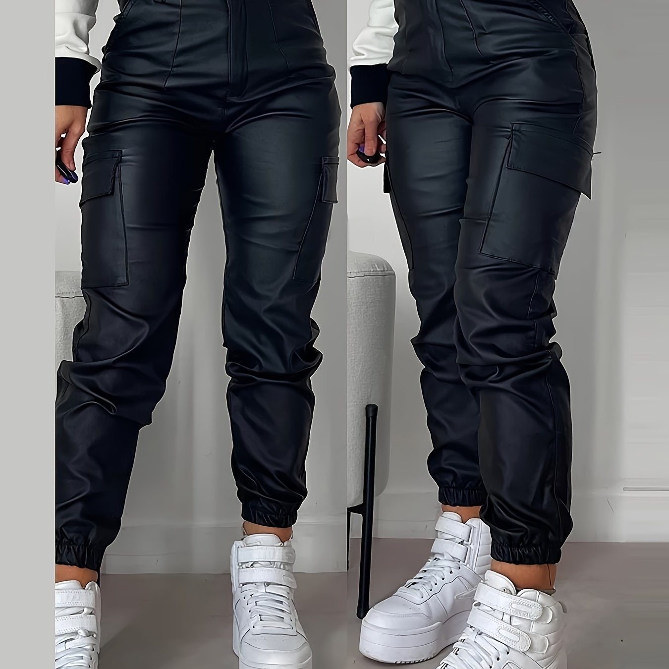 Stretch Work Jeans – Solid Color with Multi-Pockets - Lunavitae