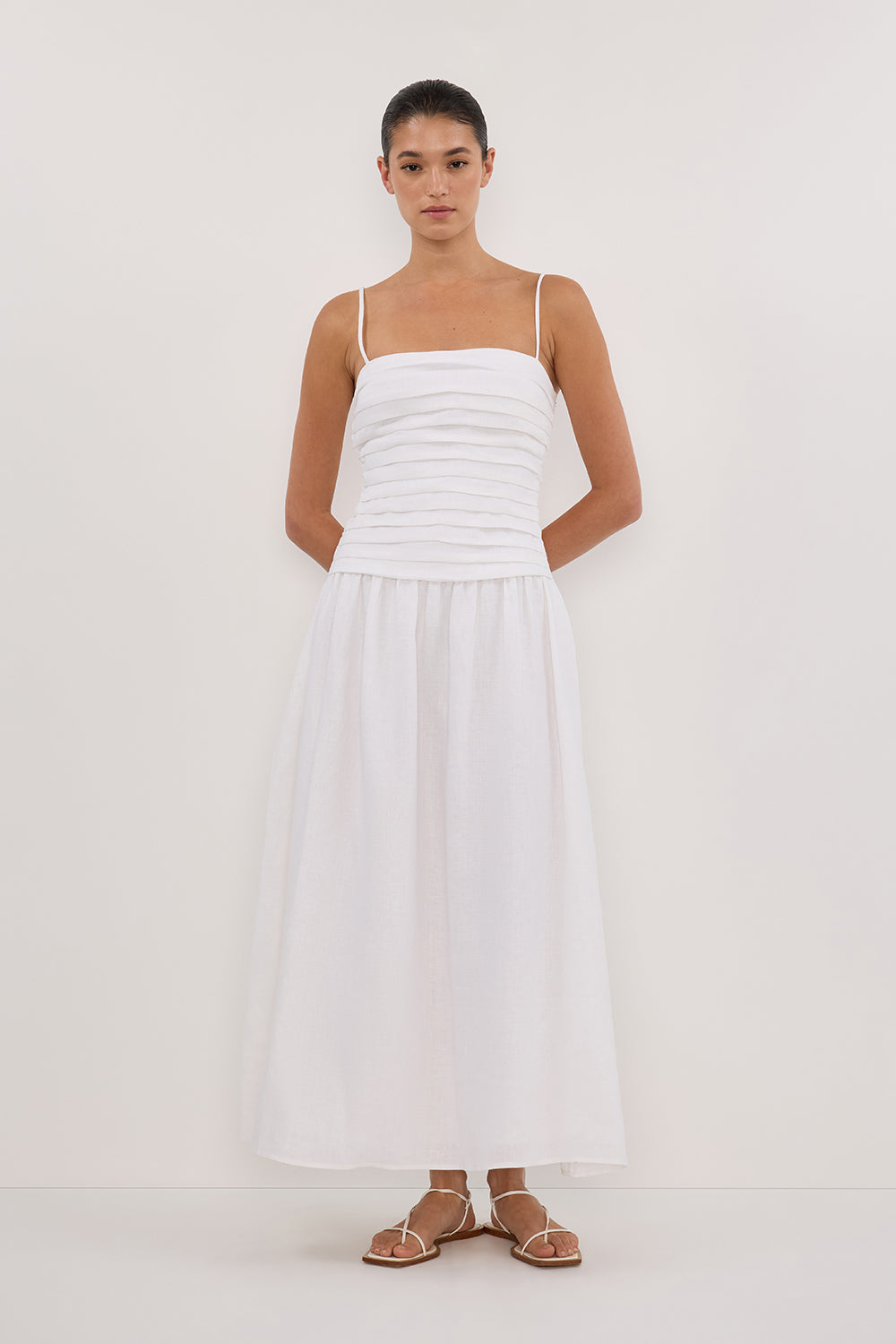 Reena White Midi Dress - Lunavitae