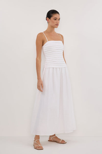 Reena White Midi Dress - Lunavitae