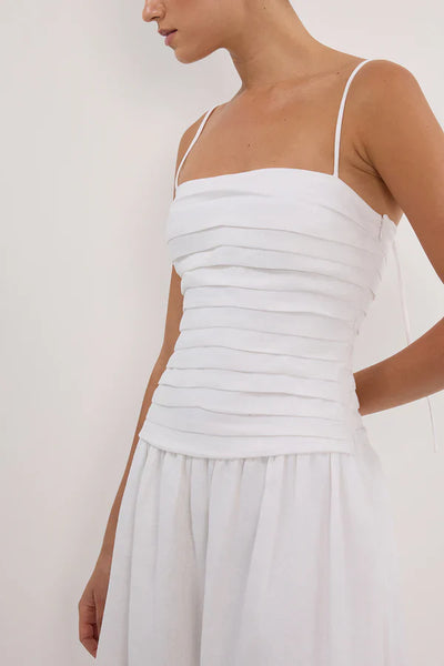 Reena White Midi Dress - Lunavitae
