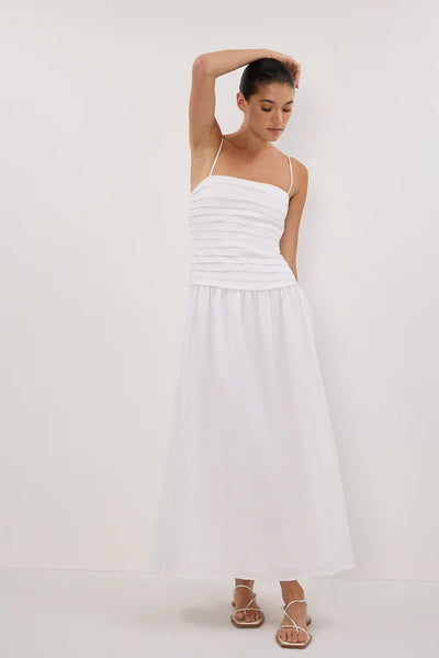 Reena White Midi Dress - Lunavitae