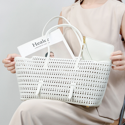Hollow Out Shoulder Leather Bag