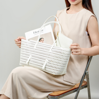 Hollow Out Shoulder Leather Bag