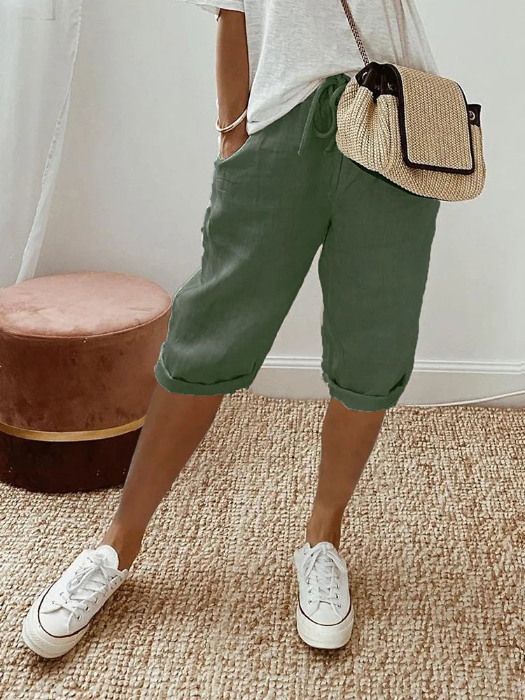 Mae – Light Cotton-Linen Shorts - Lunavitae