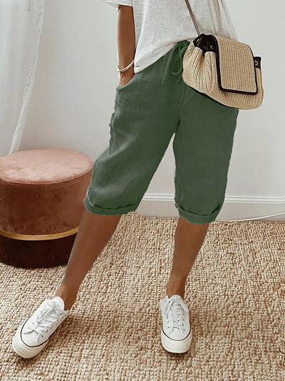 Mae – Light Cotton-Linen Shorts - Lunavitae