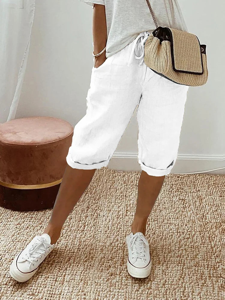 Mae – Light Cotton-Linen Shorts - Lunavitae