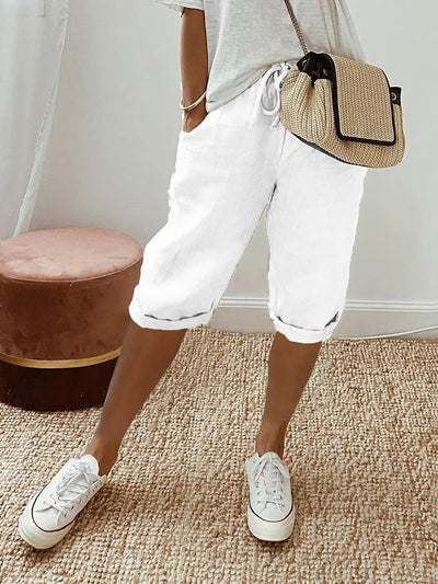 Mae – Light Cotton-Linen Shorts - Lunavitae