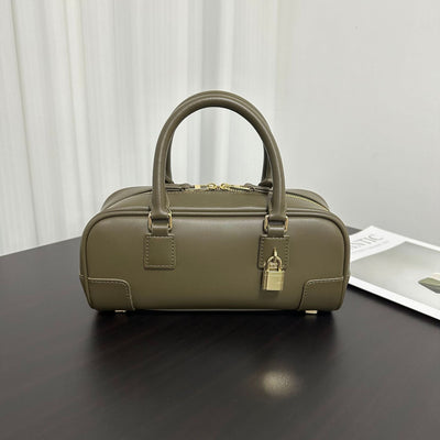 Compact Soft-Grain Leather Top Handle Bag