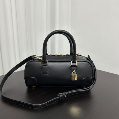 Compact Soft-Grain Leather Top Handle Bag