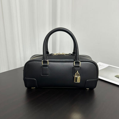 Compact Soft-Grain Leather Top Handle Bag