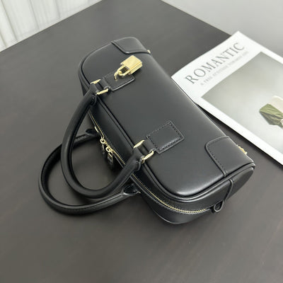 Compact Soft-Grain Leather Top Handle Bag