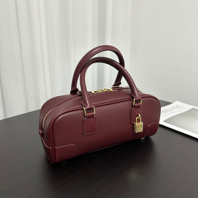 Compact Soft-Grain Leather Top Handle Bag