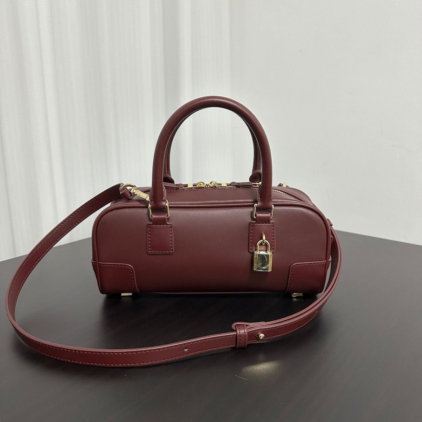 Compact Soft-Grain Leather Top Handle Bag