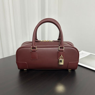 Compact Soft-Grain Leather Top Handle Bag