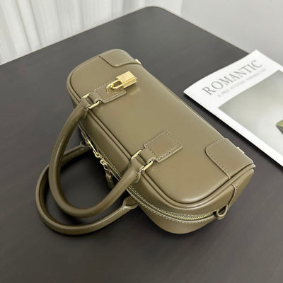 Compact Soft-Grain Leather Top Handle Bag