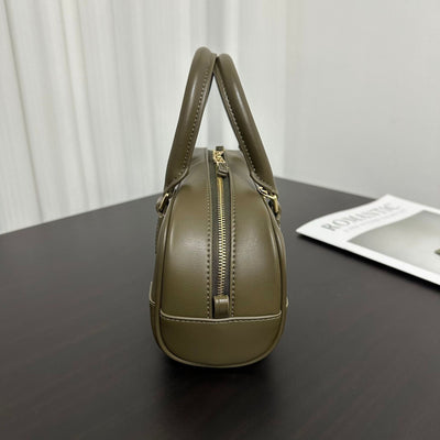 Compact Soft-Grain Leather Top Handle Bag