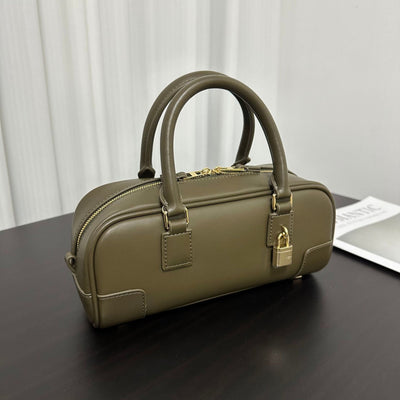 Compact Soft-Grain Leather Top Handle Bag