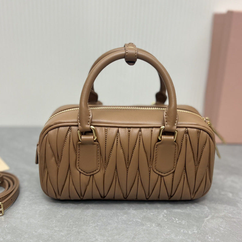 Quilted Soft Leather Top-Handle Bag