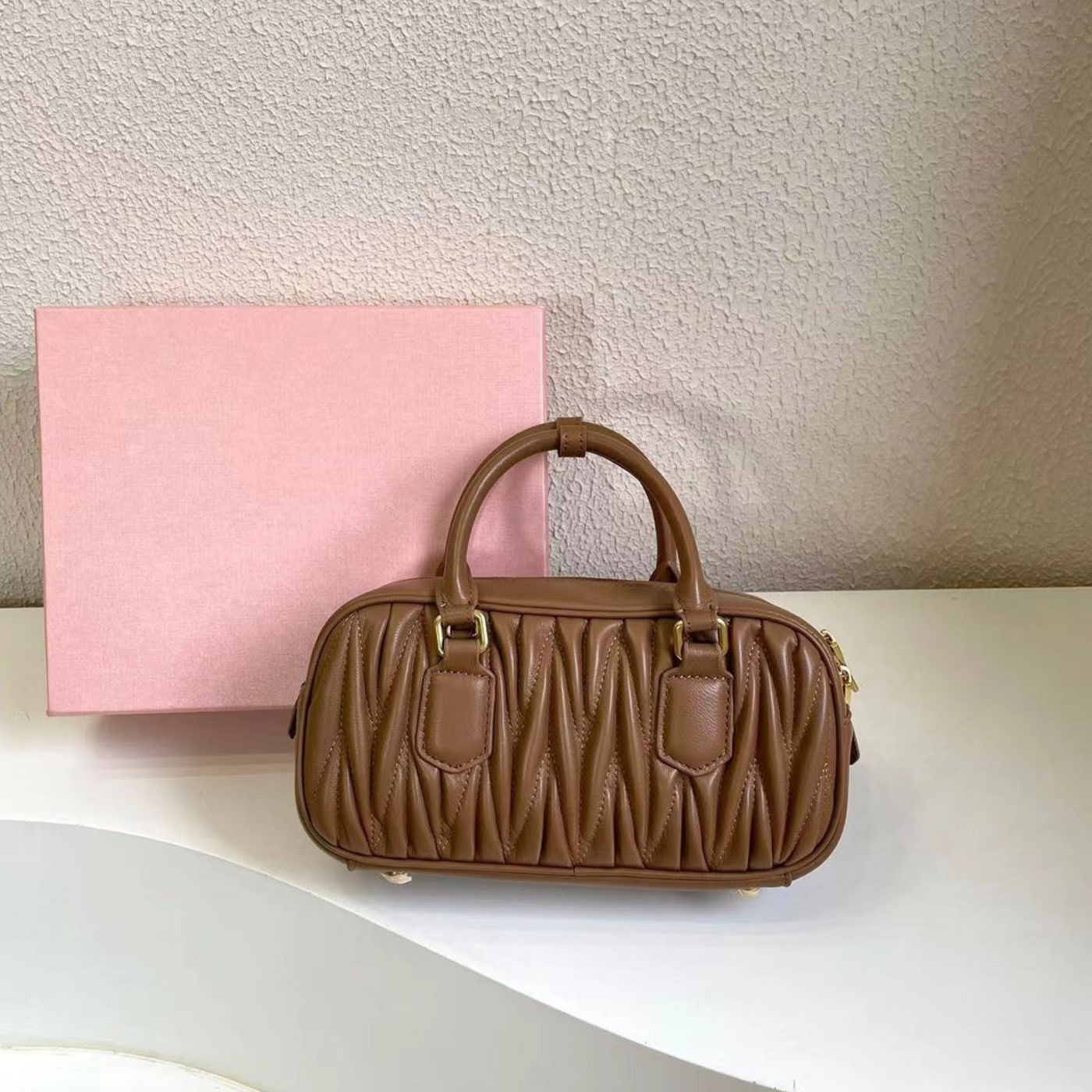 Quilted Soft Leather Top-Handle Bag