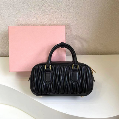 Quilted Soft Leather Top-Handle Bag
