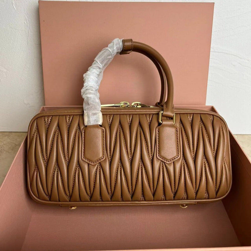 Quilted Soft Leather Top-Handle Bag
