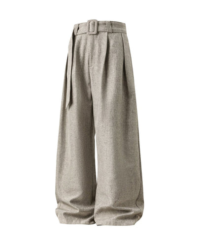 Wool-Blend Wide-Leg Trousers