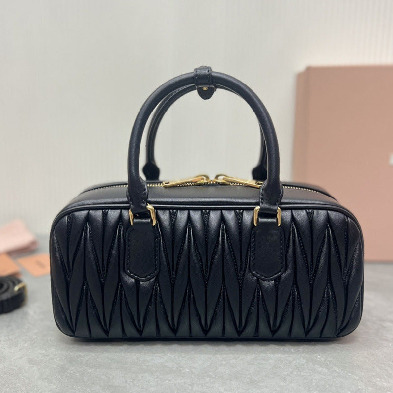 Quilted Soft Leather Top-Handle Bag