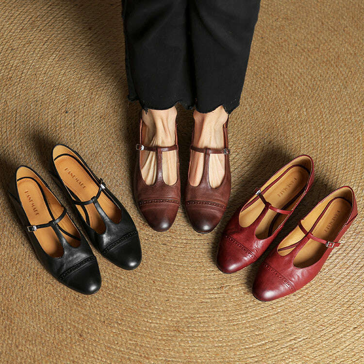 Womens Graneth Genuine Leather Flats