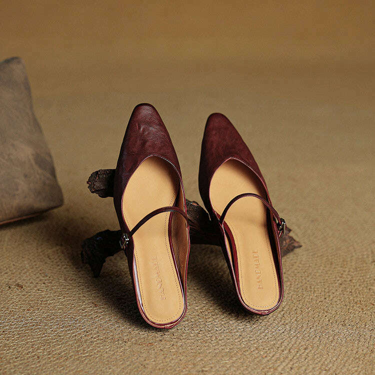Womens Orella Genuine Leather Mules