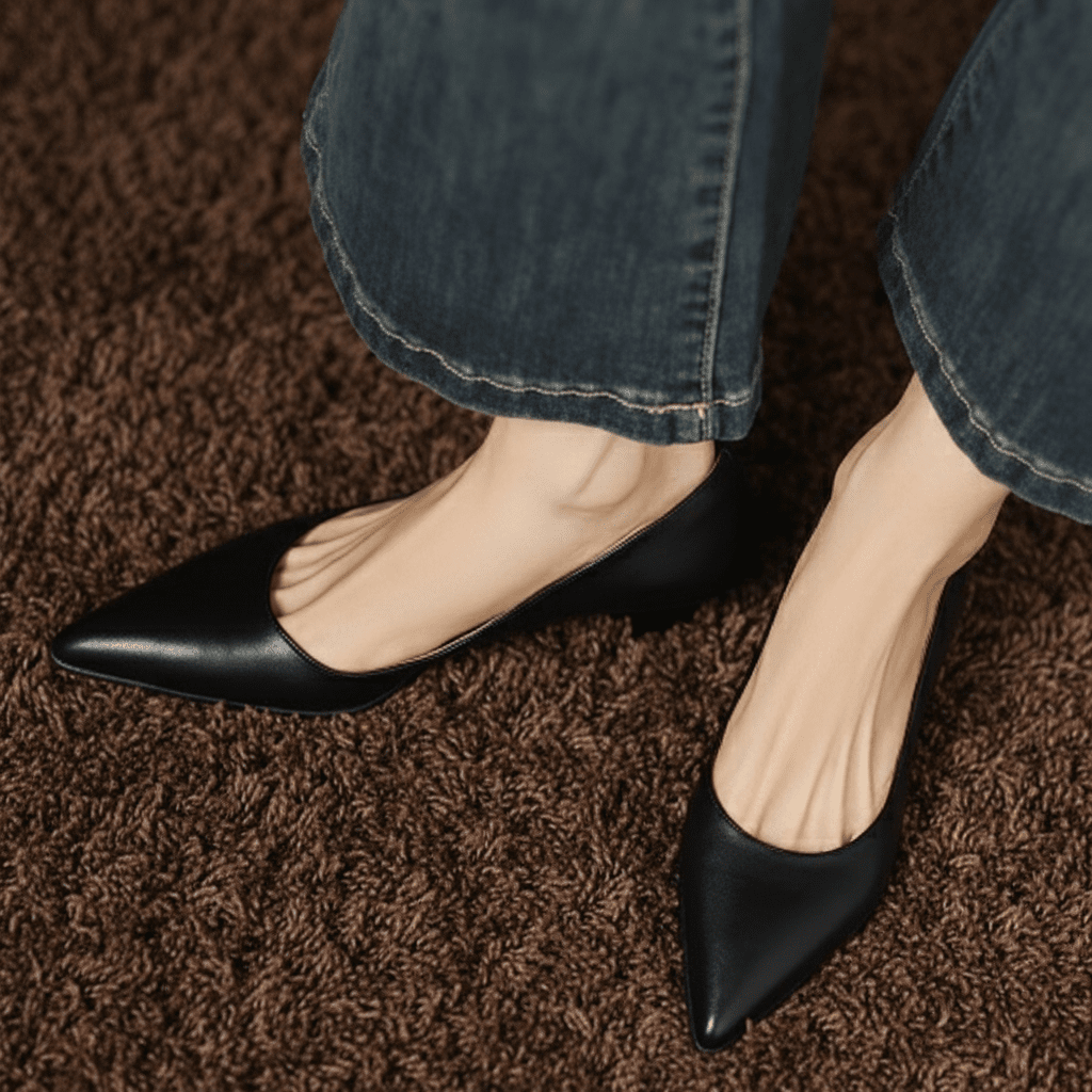 Womens Elyia Genuine Leather Heels Black