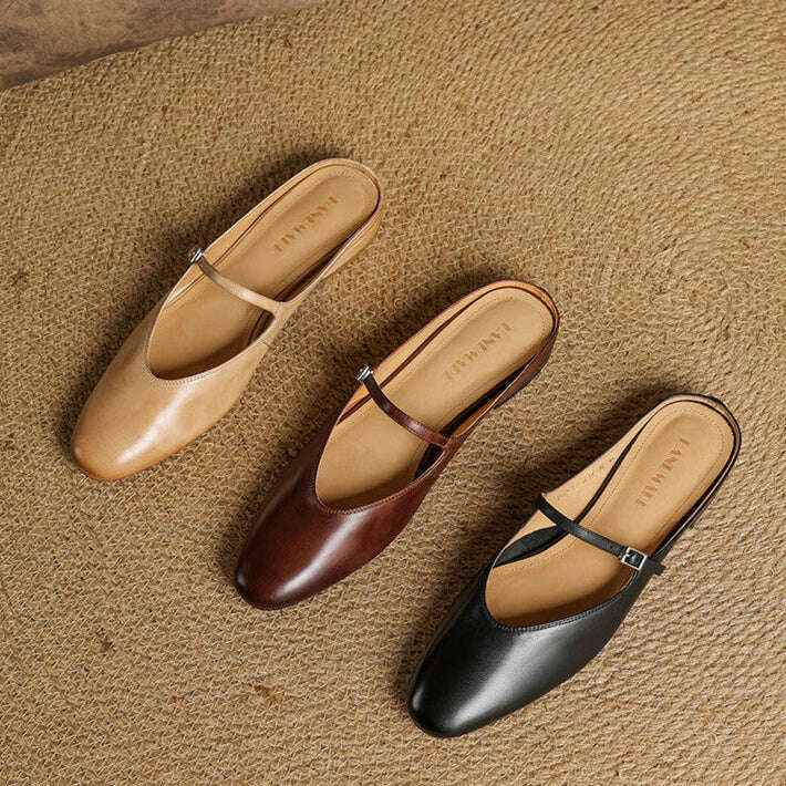 Womens Merisa Genuine Leather Mules
