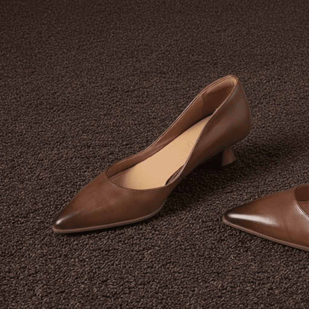 Womens Elyia Genuine Leather Heels Brown