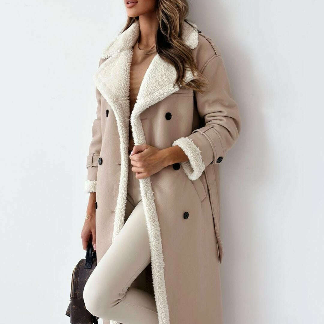 Monroe | Womens Luxury Teddy Coat Apricot