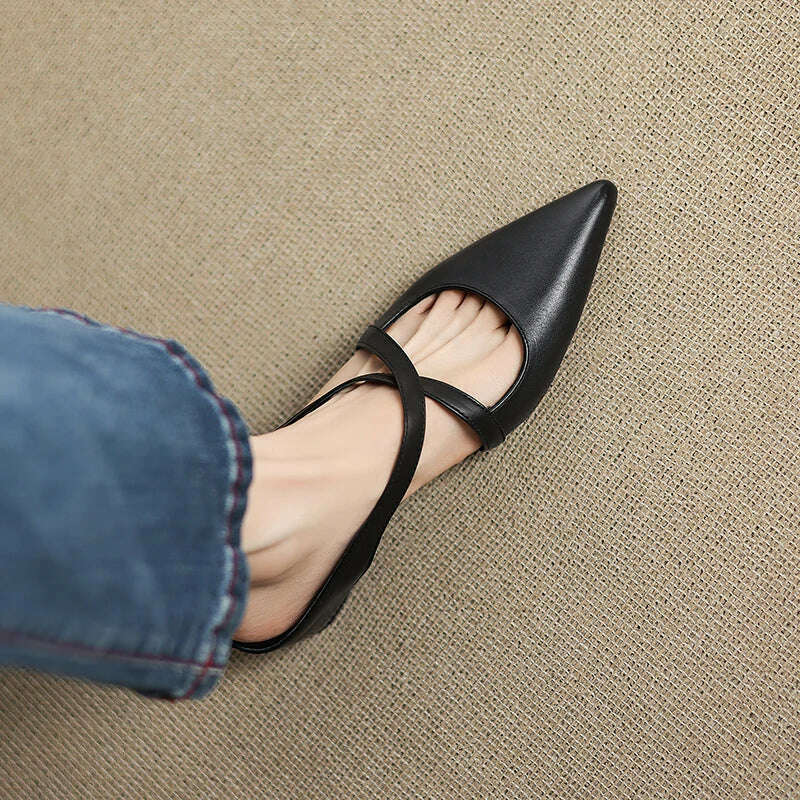 Womens Aluna Genuine Leather Mules