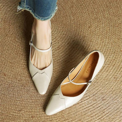 Emily Genuine Leather Heels - Lunavitae