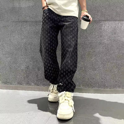 ORION JACQUARD DENIM JEANS - Lunavitae